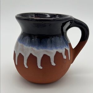 Handmade | Art | Ornamental Handcrafted Red Clay Mug With Blue And ...